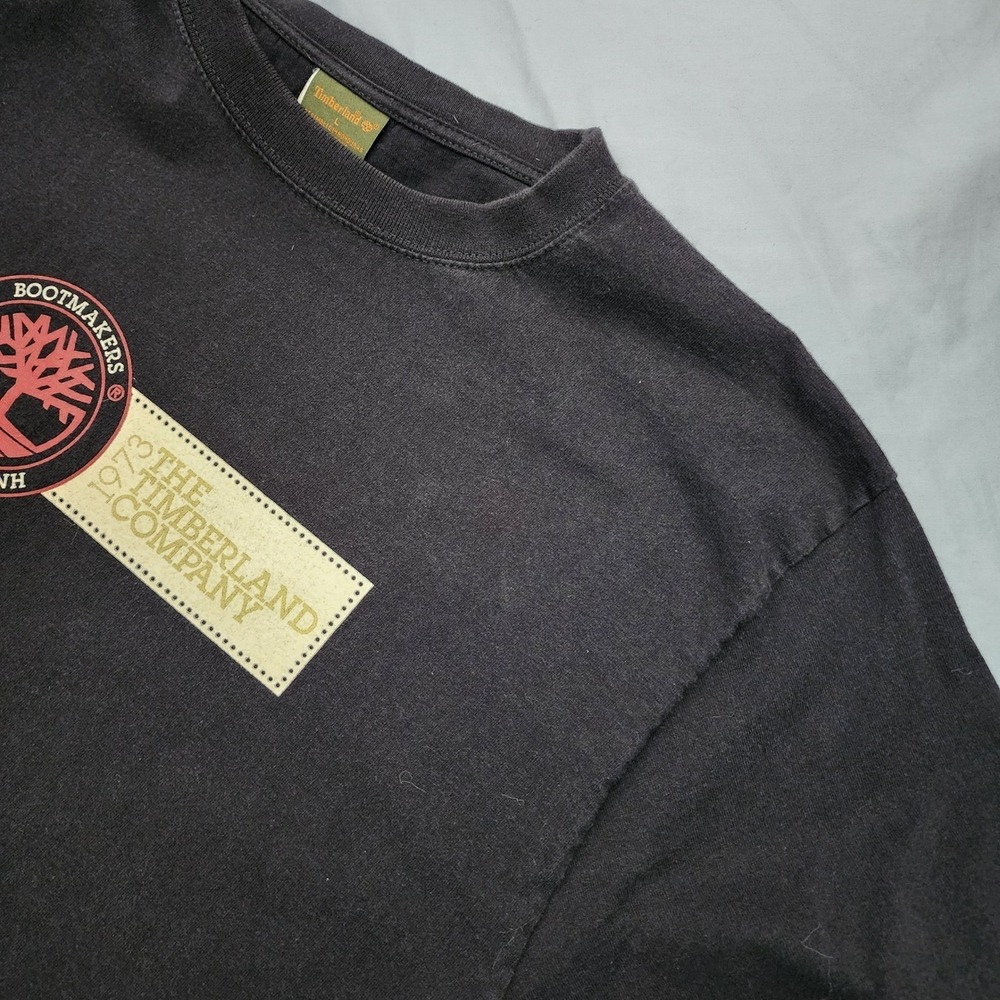 Timberland Long Sleeve Shirt Mens Size L Bootmakers Company Logo Black Iconic